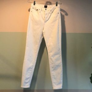 J. Crew High Rise White Skinny Jeans Size 26